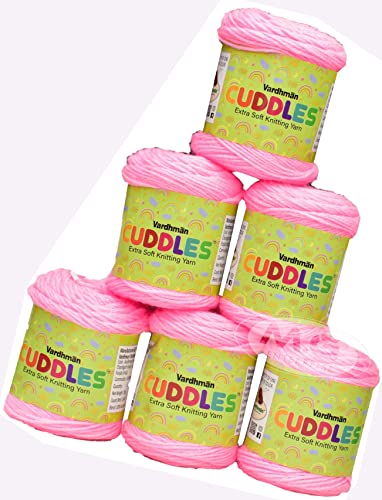 Image of Vard Hman 100% Acrylic Wool Deep Pink 3 PC Baby Wool Ball Hand Knitting Wool /Art Craft Soft Fingering Crochet Hook Yarn-D Art-ADDA