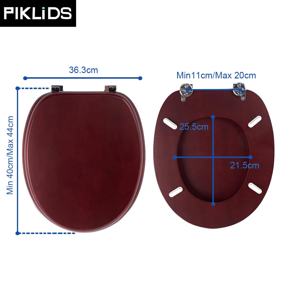 Deska sedesowa z litego drewna sosnowego w kolorze mahoniowo-czerwonym, Soft-Touch – PIKLiDS (bez Soft-Close i szybkiego zamknięcia)