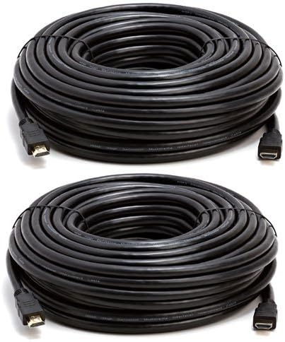 Cmple - 75 Ft HDMI 1.3 Cable 22awg CL-2 Rated for in-Wall, 1080p, Black (Pack of 2)