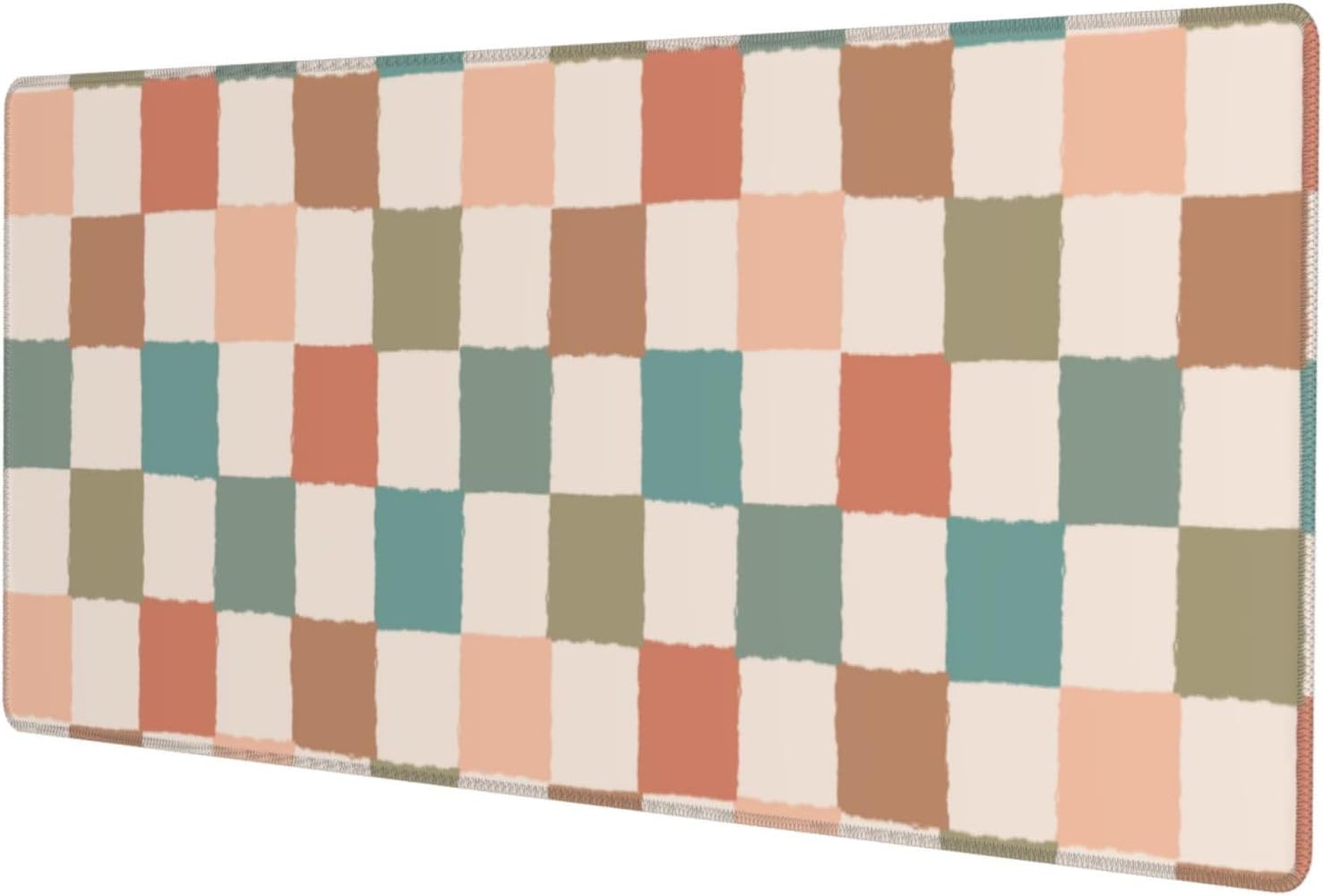 Boho Brown Checkered Gaming Mouse Pad Desk Mat