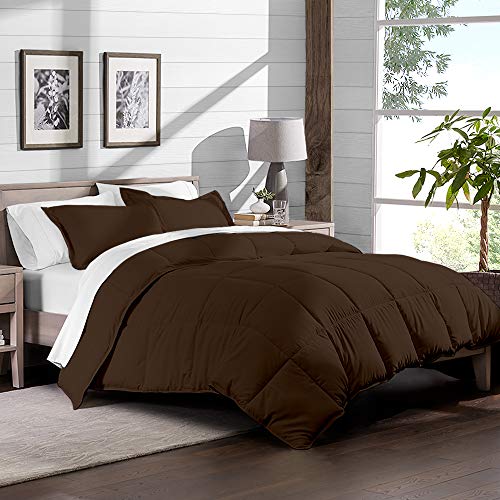 Image of TwinXL.com Chocolate Twin Extra Long Down Alternative Comforter Set by Ivy Union