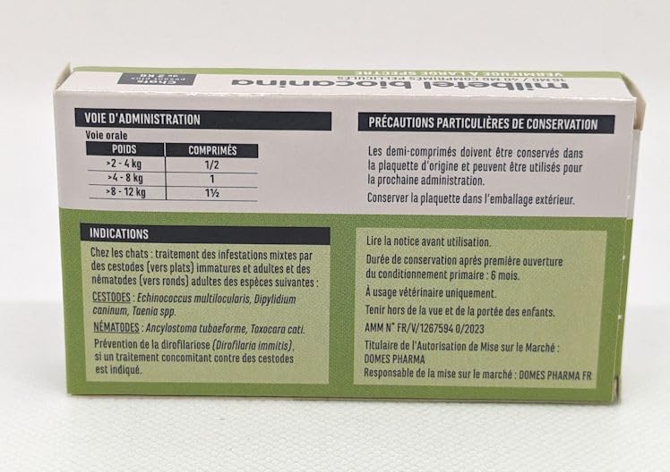 BIOCANINA Milbetel para gatos de más de 2 kg, 2 tabletas antiparasitarias