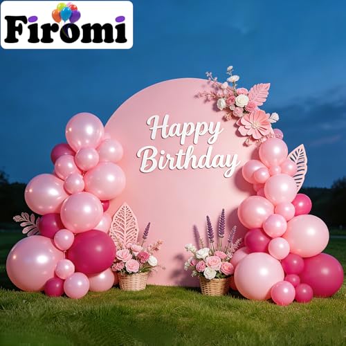 Image of Firomi Pearl Light Pink Balloons 5-inch 100 Pack (with 2 Ribbons)
