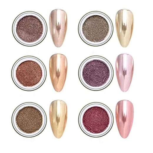 Warm Girl 6 st kameleont pulver nagelkonst krom pigment glitter spegel nagelpulver nagel glitter pigment manikyr nageldekoration