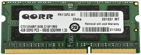 Qorr Ram memory upgrades 4GB SDRAM DDR3 PC3 10600 1333MHz for your Sony Toshiba Satellite HP Pavilion Dell Inspiron ASUS Republic of Gamers memory module