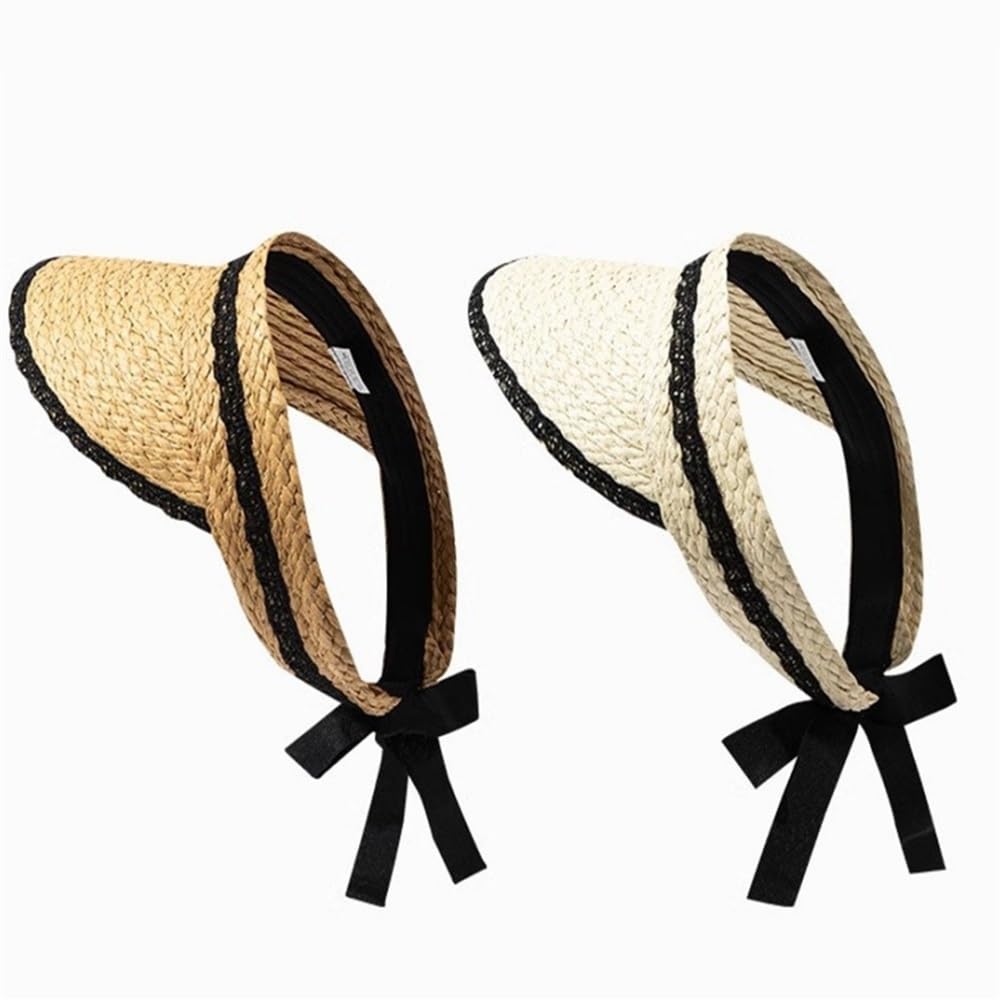 Visera Solar Mujer Gorra de Verano con ala Ancha y Parte Superior Hueca Paja for Mujer para Pesca Correr