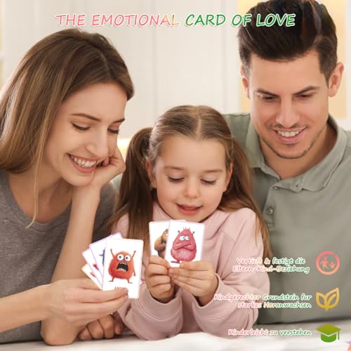 Gefühlskarten für Kinder mit Erklärtexte - DGTSYAL 32 Emotionsmonster für Selbstregulation und EIN gutes Gefühl, Gefühlsmonster für Kinder, Kindergarten & Grundschule