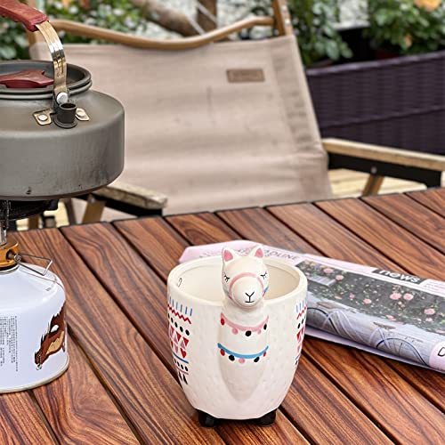 Sethdeom Ceramic Coffee Mug Animal Themed Cup Pink Alpaca Cup 10.6Oz Cup (Alpaca-Pink-L) #TOP3