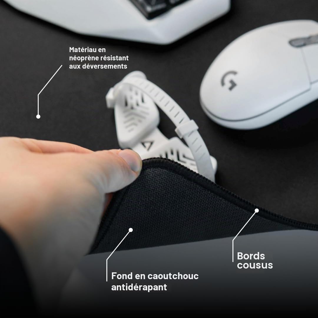 DELTAHUB Protecteur de Tapis de Bureau Gaming, Tapis de Souris, Tapis de Bureau en Néoprène Antidérapant, Sous-main de Bureau, Tapis de Bureau pour Ordinateur Portable (Petit)