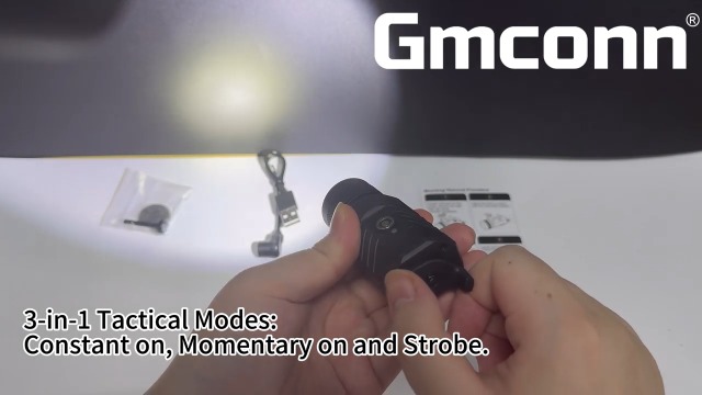 Image of Gmconn 1250 Lumen Tactical Flashlight Pistol Light Rail Mounted LED Gun Light Strobe Weaponlight for Glock Pistol and Picatinny MIL-STD-1913