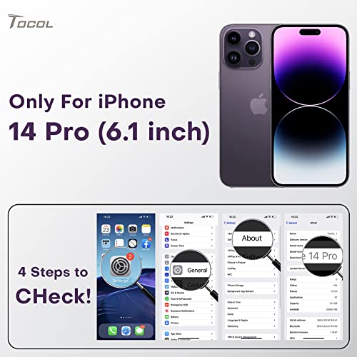 Tocol [5 In 1 For Iphone 14 Pro Case, With 2 Pack Screen Protector + 2 Pack Camera Lens Protector, Liquid Silicone Phone Case 6.1 Inch, [Anti-Scratch] [Drop Protection], Deep Purple #TOP1