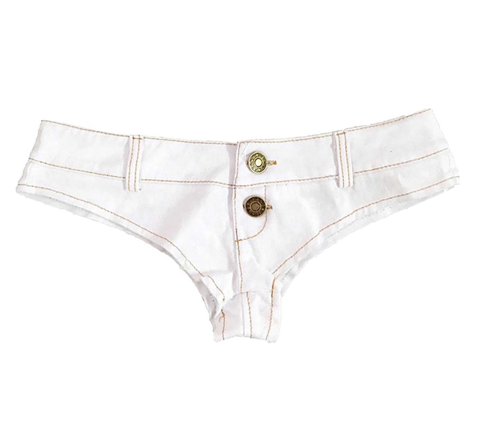 Faringoto Damskie seksowne szorty dżinsowe ze stretchem z niskim stanem Hot Pants Clubwear