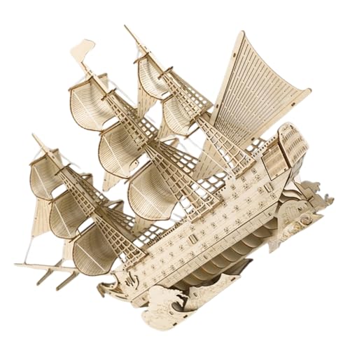 TOBBOMEY 木製帆船模型キット 精密立て パズル 大人向け 船模型クラフト 歴史的シルク商船再現 オーシャンテーマ装飾 インテリア用