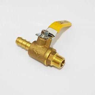 Válvula de bola de latón, manguera de 1/4 pulgadas, 10mm, con púas y mango amarillo, 0,8 Mpa, 1 Uds.