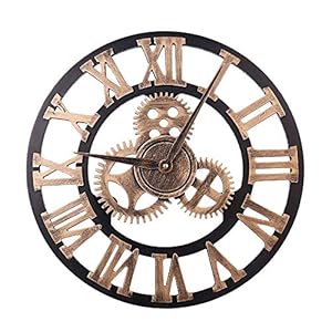 Tuinklokken Outdoor Waterproof, Retro Gear Quartz Silent Needleless Round Needle Outdoor Clocks for the Garden…