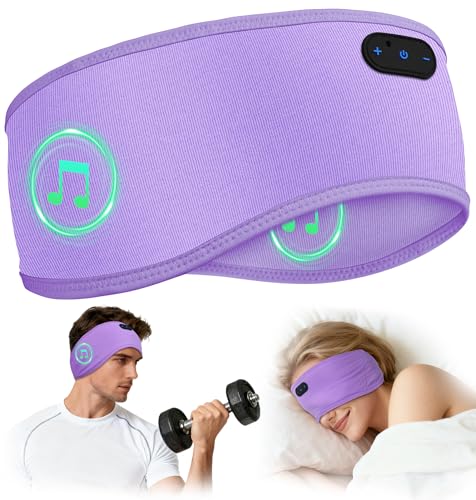 Bandeau Bluetooth sommeil MUSICOZY en bambou respirant avec écouteurs ultra-fins