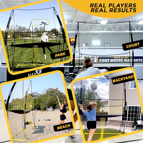 Volleyball Training Net Equipment System - Sturdy, Adjustable, and Portable | Improve Accuracy, Technique, and Skills | Ideal for Indoor/Outdoor Use | Easy Assembly & Storage |