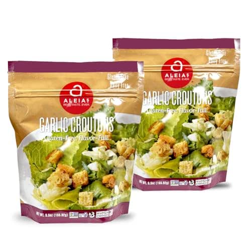 Aleia’s Gluten Free Garlic Croutons – 5.5oz (2 Pack) –
