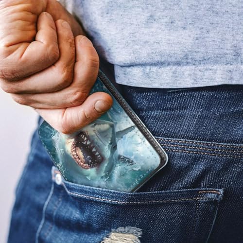 Image of Coldinair 3D Shark Leather Wallet for Teen Boys Kids Purse Wallets Leather Kids Boys Bifold Wallet Credit Card Cash Id Holder Cool Slim Bifold Small Coin Purses,Waterproof
