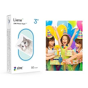 Zink Photo Paper 2×3″, Liene Premium Photo Printer Paper (50 Sheets) w/Adhesive Back, Waterproof, Smudge Proof, Tear Proof, Instant Photo Paper Compatible w/Liene 2×3″ Photo Printer for Scrapbook