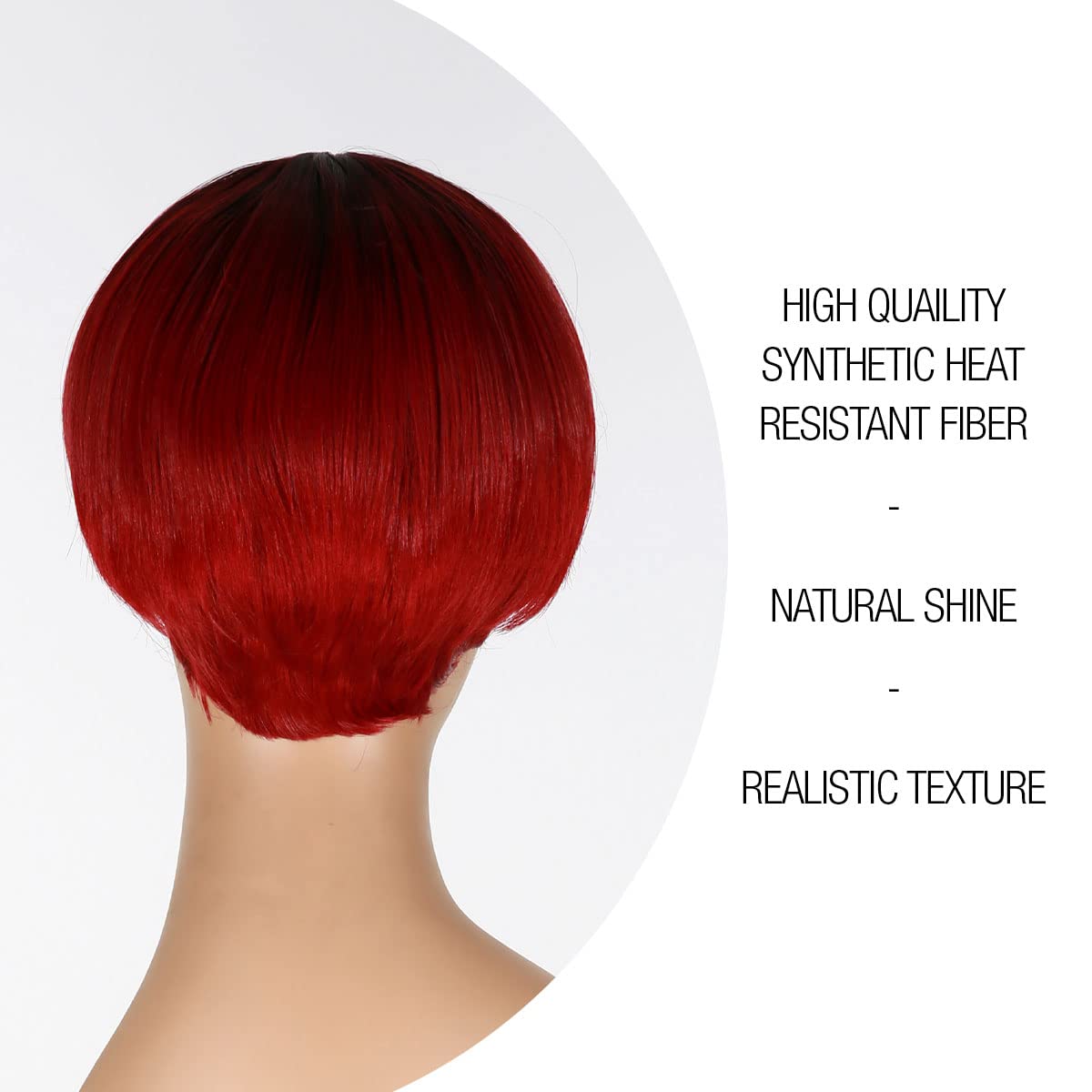 STUDIOCUT BY PROS Pixie Cut Wigs for Black Women Short Pixie Wig Hairstyles Layered Cut Straight wig with Air Bang Non Lace Front Wig - Sexy01 (OTREDWINE)