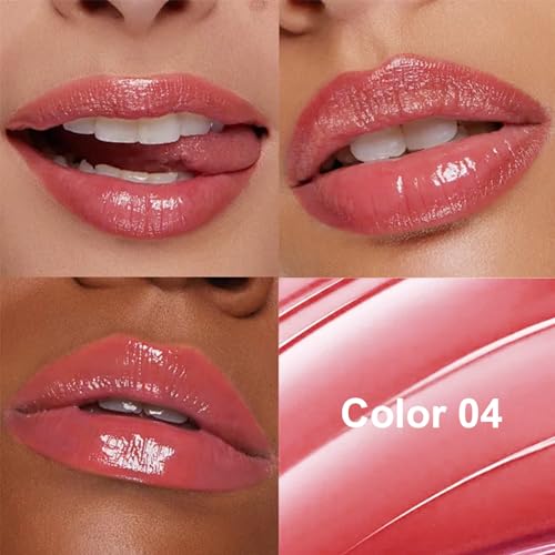 Image of WanTuoluo Honey Tinted Lip Stain Lip Gloss, Sheer Hydrating Lip Balm, Moisturizing Lip Color for All Skin Tones, Nourishing Lipstick with a Hint of Natural Black Cherry Tint (A04)