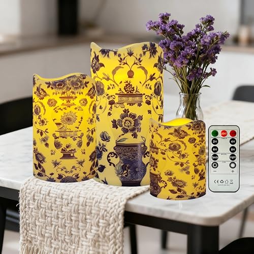 Bougies piliers à piles imprimées avec télécommande 11 touches