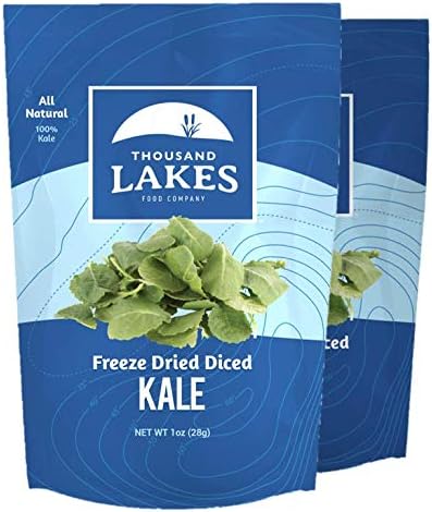 Thousand Lakes Freeze Dried Vegetables - Diced Kale 2-pack 1 ounce (2 ounces ...