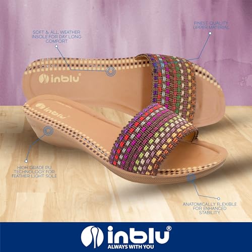 Image of inblu Stylish Fashion Slipper for Women | Comfortable | Lightweight | Anti Skid | Casual Office Footwear (SP41 BLACK)
