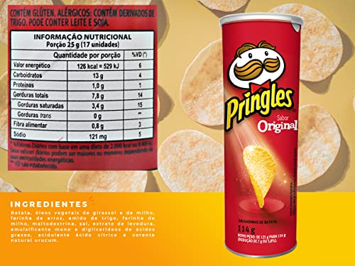 Kit 3 Pringles Salgadinho de Batata Sabor Original 114g