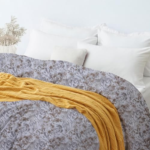 Image of LINENWALAS Premium Printed 100% Cotton Duvet Cover for Double Bed | Double Size Comforter Cover |Rajai Cover | Quilt Cover with Zipper Closure 90 x 100 Inches (Sand Stone, Double Size)