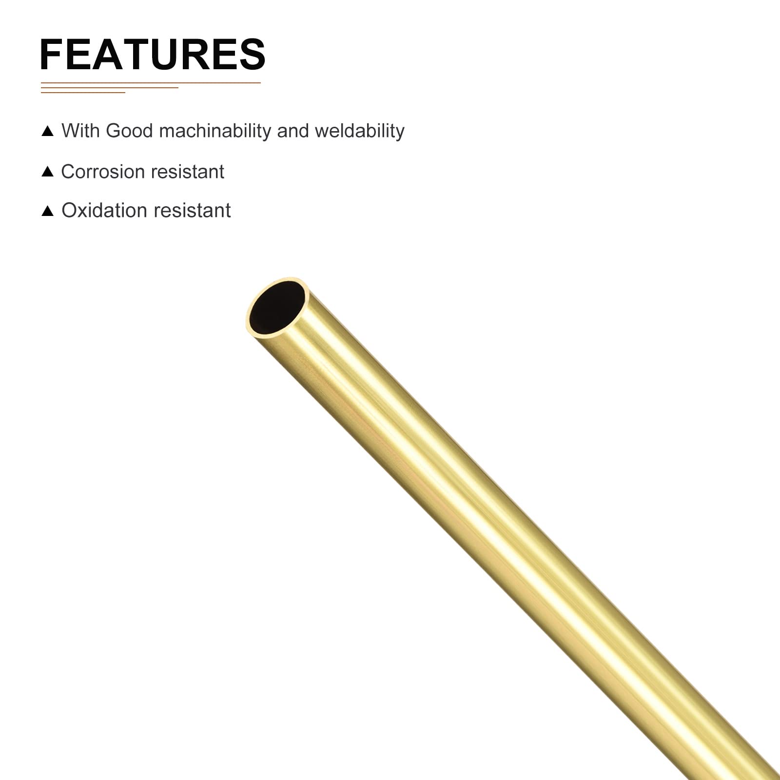 Ottone Tubo 8mm x 0.5mm x 300mm Rotondo Metallo Macchinari Attrezzature Bricolage