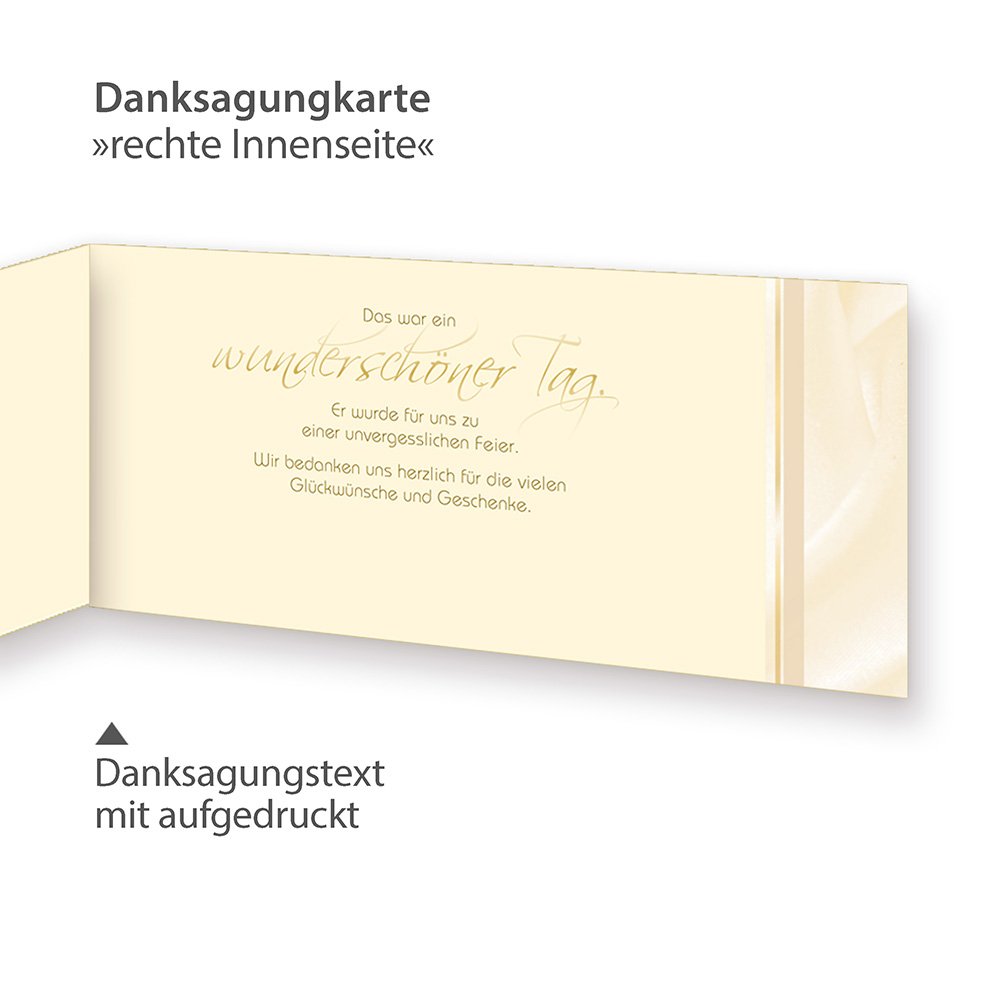 tatmotive Danksagung Hochzeit PERLMUTT (40 Sets) sehr elegante Danksagungskarten für Hochzeit, inkl. Dreieckstaschen für Ihr Hochzeitsbild