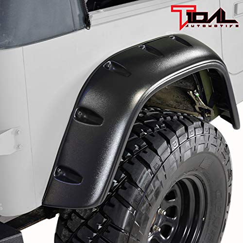 Tidal Front + Rear Fender Flare Wheel Cover Trim Pocket Rivet Style for 87-95 Wrangler YJ