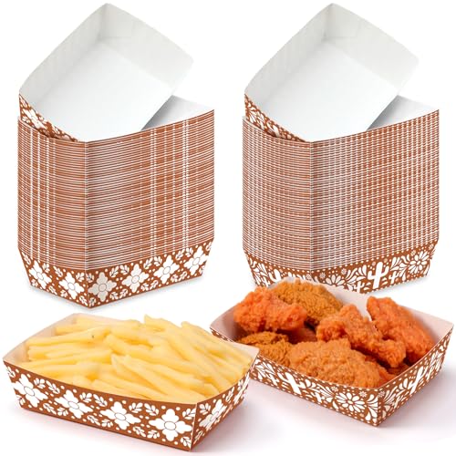 Funrous 100 Pcs Mexican Paper Food Trays Cielito Lindo Party Decoration Pre-assembled Mexicano Taco Boats Fiesta Snack Nacho Trays for Cinco De Mayo Party Baby Shower Wedding Supplies