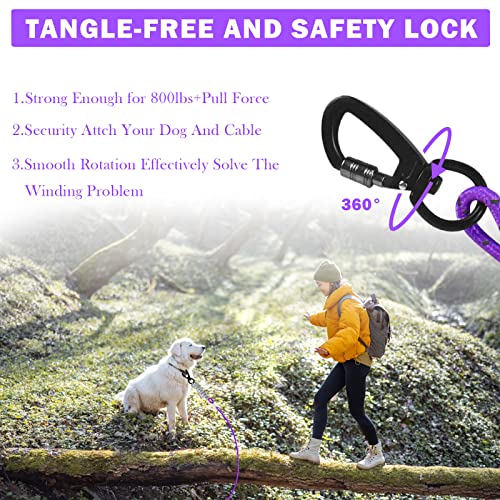 Dog Tie Out Cable 10ft/15ft/20ft/30ft Dog Runner for Yard and Outdoor with Swivel Hook Green/Blue/Purple Reflective Lead Dog Chains for Training Small to Medium Dogs Up to 100lbs Dog Tie Out Cable 10ft/15ft/20ft/30ft Dog Runner for Yard and Outdoor with Swivel Hook Green/Blue/Purple Reflective Lead Dog Chains for Training Small to Medium Dogs Up to 100lbs