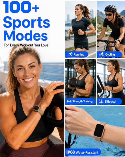 Image of MorePro Health Fitness Tracker for Women Men, 24 /7 Heart Rate Blood Pressure & Oxygen Monitoring, Sleep Tracker, 100+ Sport Modes Smart Watch, IP68 Waterproof, 2 Bands, Compatible Android iOS