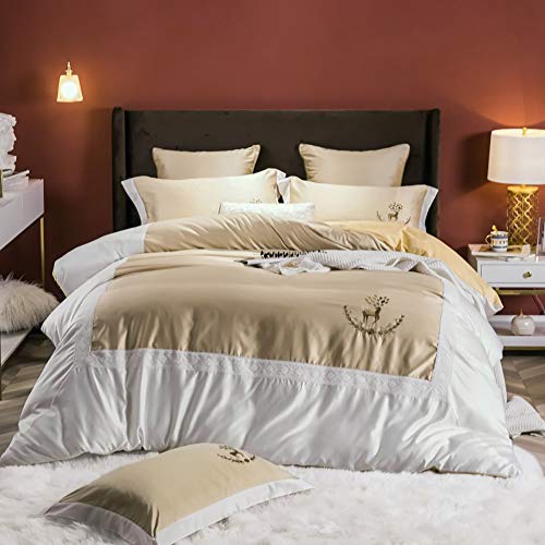 Lit double sans transpiration avec l'ensemble de literie King Size en coton