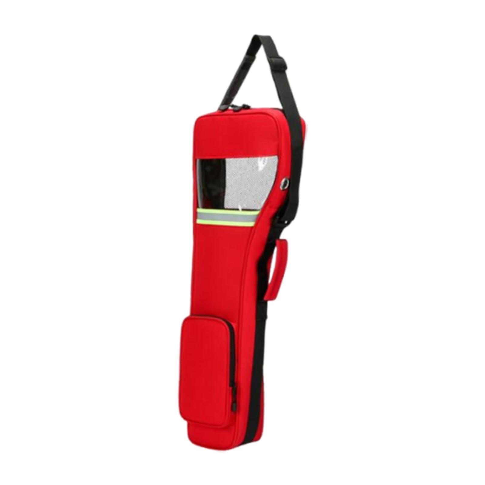 Borsa per Bombole Ossigeno con Cinghie Regolabili E Materiale Oxford Durevole Dotata di Tasche E Riflettenti per Sicurezza Adatta a Trasporto E Attiv, Rosso 68x20x10cm