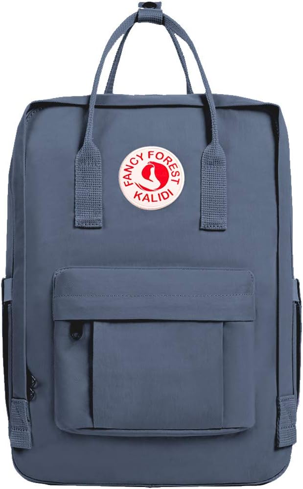 Casual Laptop Backpack 15 Inches Classic Camping Rucksack Travel Outdoor Square Daypack College Hiking Gym Bag, Grey Blue