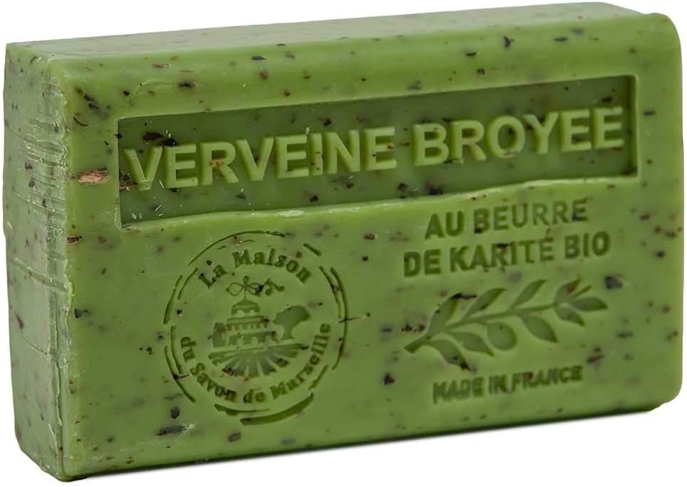 Maison du Savon de Marseille - French Soap made with Organic Shea Butter - Crushed Verbena Fragrance - 125 Gram Bar