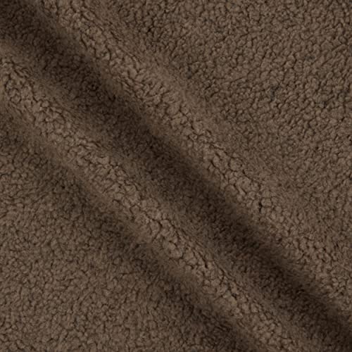 Shannon Faux Fur Sherpa Taupe, Fabric by the Yard