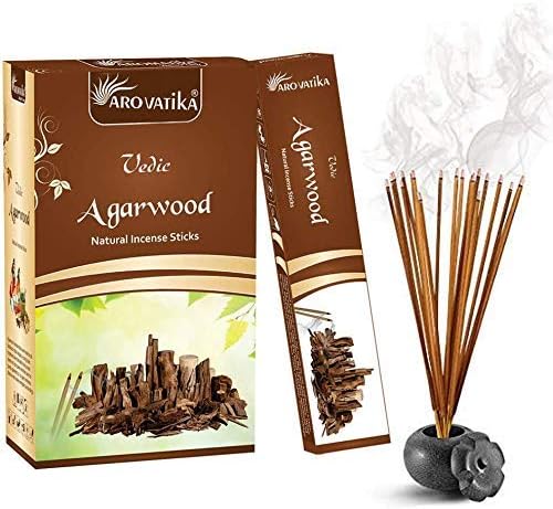 ARO VATIKA Vedic Benzoin Natural Masala 144 varillas de incienso en paquete de 12 Enrollado a mano en la India Lo mejor para oración, meditación,