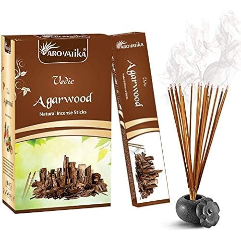 ARO VATIKA Vedic Agarwood/Oudh Natural Masala 144 Incense Sticks in Pack of 12 | Hand Rolled in India | Best for Prayer, Meditation, Relaxation, Reiki | Burn Time- Approx 50 mins Cover