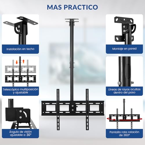 Reviews de Soportes de pared y techo para TV disponible en línea para comprar. 15 Soportes de pared y techo para TV marca YOMYM (3)