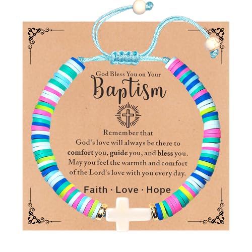 TAGOMEI Baptism Gifts for Girl Teenage Girls Cross Bracelet for Girls Kids Women Christian Jesus bracelets Birthday Gift Ideas Christmas Stocking Stuffers Confirmation Christening Gifts for Teens Girl