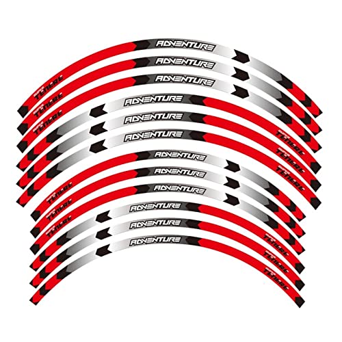 Autocollant jantes XT1200Z Super Tenere - Kit deco roues moto complet rouge