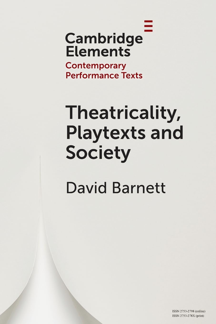 Theatricality, Playtexts and Society Barnett Paperback 9781009506281