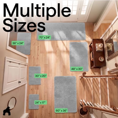 Image of GORILLA GRIP SoakSTOPPER Dog Door Mat, Machine Wash and Dry, 24x17 Lt Gray