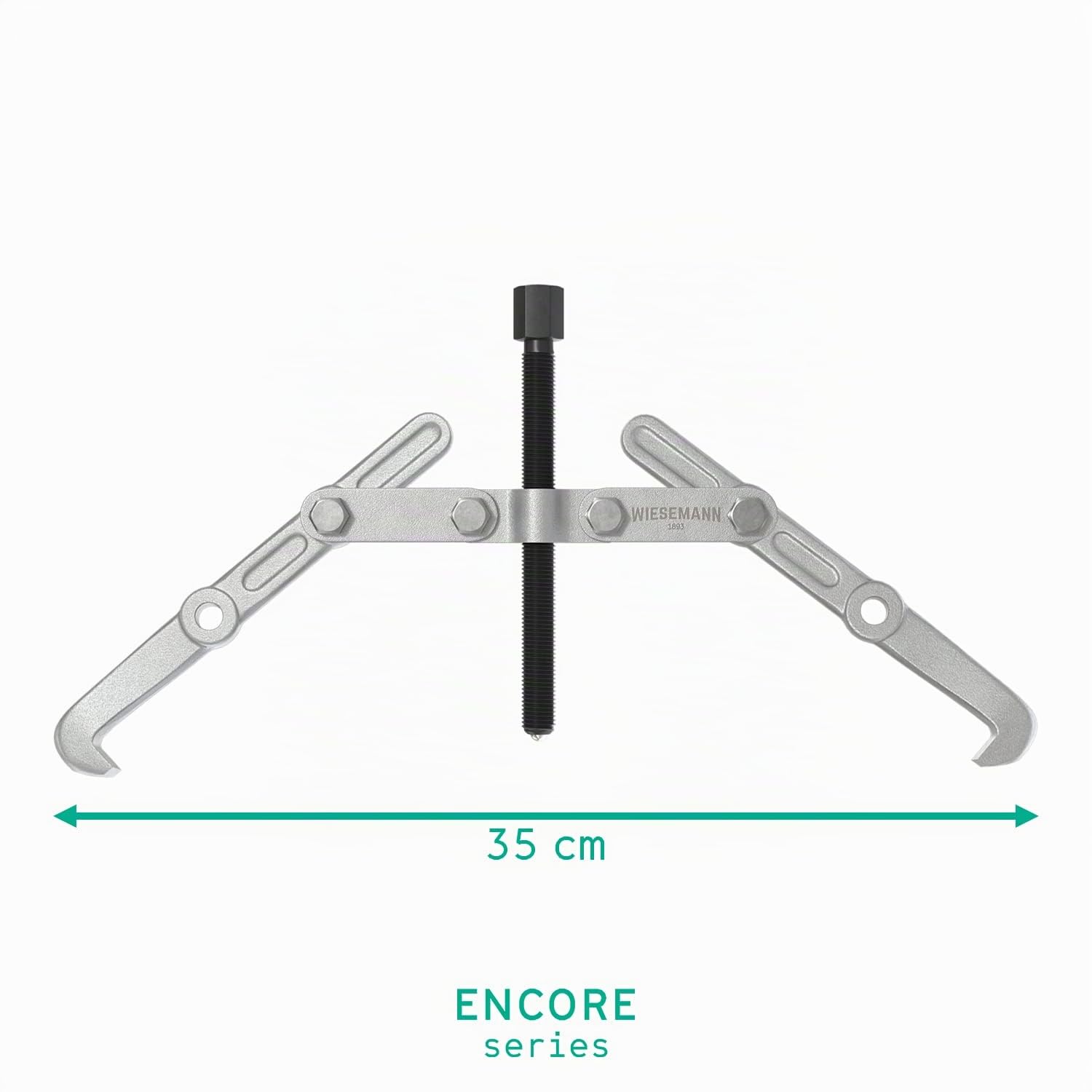 WIESEMANN 1893 Extractor de rodamientos universal de 140 x 145mm con 2 brazos Extractor con garras interior y exterior I Acero al cromo vanadio, cromado | 80584